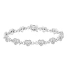 LADIES BRACELET 0.25CT ROUND DIAMOND STERLING SILVER/WHITE GOLD