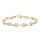 LADIES BRACELET 0.25CT ROUND DIAMOND YELLOW GOLD/STERLING SILVER