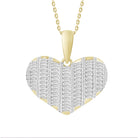 LADIES PENDANT WITH CHAIN 1.00CT ROUND/BAGUETTE DIAMOND 10K YELLOW GOLD