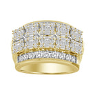 MEN'S RING 2.00CT ROUND/BAGUETTE DIAMOND 10K YELLOW GOLD