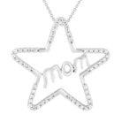 LADIES PENDANT WITH CHAIN 0.15CT ROUND DIAMOND STERLING SILVER/WHITE GOLD