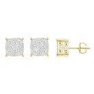 LADIES STUD EARRINGS 0.25CT ROUND DIAMOND 10K YELLOW GOLD