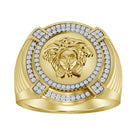 MEN'S RING 0.25CT ROUND DIAMOND 10K YELLOW GOLD