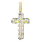 MEN'S CHARM 1.50CT ROUND/BAGUETTE DIAMOND 10K YELLOW GOLD