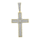 MEN'S PENDANT 1.50CT ROUND/BAGUETTE DIAMOND 10K YELLOW GOLD