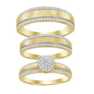 LADIES TRIOS SET 0.50CT ROUND DIAMOND 10K YELLOW GOLD