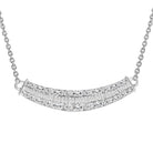 LADIES NECKLACE 0.50CT ROUND/BAGUETTE DIAMOND 14K WHITE GOLD