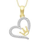 LADIES PENDANT WITH CHAIN 0.10CT ROUND DIAMOND 10K YELLOW GOLD