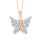 LADIES PENDANT WITH CHAIN 0.10CT ROUND DIAMOND 10K ROSE GOLD