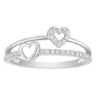 LADIES RING 0.15CT ROUND DIAMOND 10K WHITE GOLD