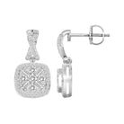 LADIES EARRINGS 0.30CT ROUND/BAGUETTE DIAMOND 10K WHITE GOLD