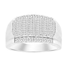 MEN'S BAND 1.00CT ROUND/BAGUETTE DIAMOND 10K WHITE GOLD