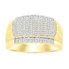 MEN'S BAND 1.00CT ROUND/BAGUETTE DIAMOND 10K YELLOW GOLD