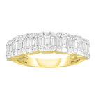 LADIES RING 1.00CT ROUND/BAGUETTE DIAMOND 14K YELLOW GOLD