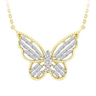 LADIES NECKLACE 0.25CT BAGUETTE/ROUND DIAMOND 10K YELLOW GOLD