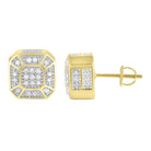 LADIES STUD EARRINGS 0.25CT ROUND DIAMOND 10K YELLOW GOLD