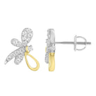 LADIES EARRINGS 0.20CT ROUND DIAMOND 10K WHITE/YELLOW GOLD