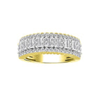 LADIES RING 1.00CT ROUND/BAGUETTE DIAMOND 14K YELLOW GOLD