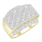 MEN'S BAND 3.00CT ROUND/BAGUETTE DIAMOND 10K YELLOW GOLD