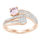 RING 0.90CT ROUND/BAGUETTE DIAMOND 10K ROSE GOLD