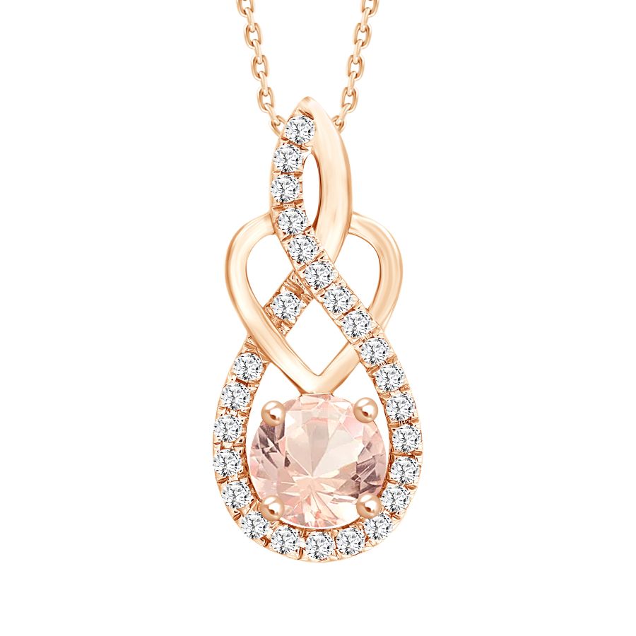 LADIES PENDANT 1.00CT ROUND DIAMOND 10K ROSE GOLD