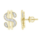 LADIES EARRINGS 0.20CT ROUND DIAMOND 10K YELLOW GOLD