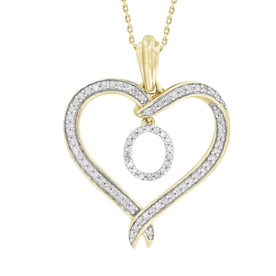 LADIES PENDANT 0.25CT ROUND DIAMOND 10K YELLOW GOLD