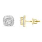 LADIES STUD EARRINGS 0.33CT ROUND DIAMOND 10K YELLOW GOLD