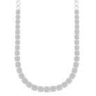 LADIES NECKLACE 4.00CT ROUND/BAGUETTE DIAMOND 10K WHITE GOLD