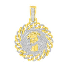 MEN'S CHARM 0.50CT ROUND DIAMOND 10K YELLOW GOLD