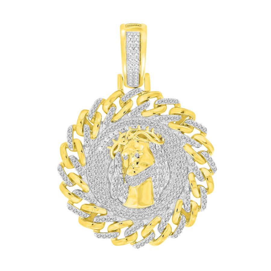 MEN'S CHARM 0.50CT ROUND DIAMOND 10K YELLOW GOLD