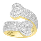 MEN'S RING 2.00CT ROUND/BAGUETTE DIAMOND 10K YELLOW GOLD