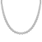 LADIES NECKLACE 7.00CT ROUND DIAMOND 14K WHITE GOLD