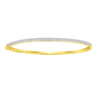 LADIES BANGLE 1.00CT ROUND DIAMOND 10K YELLOW GOLD