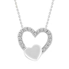 LADIES PENDANT WITH CHAIN 0.06CT ROUND DIAMOND 10K WHITE GOLD