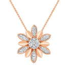 LADIES PENDANT WITH CHAIN 0.10CT ROUND DIAMOND 10K ROSE GOLD