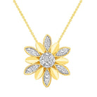 LADIES PENDANT WITH CHAIN 0.10CT ROUND DIAMOND 10K YELLOW GOLD