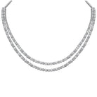 LADIES NECKLACE 5.00CT ROUND DIAMOND 14K WHITE GOLD