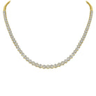 LADIES NECKLACE 5.00CT ROUND DIAMOND 14K YELLOW GOLD