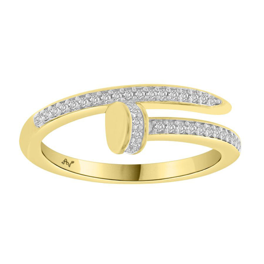 LADIES RING 0.25CT ROUND DIAMOND 14K YELLOW GOLD (SI QUALITY)