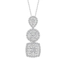 LADIES PENDANT 1.00CT ROUND/BAGUETTE DIAMOND 14K WHITE GOLD