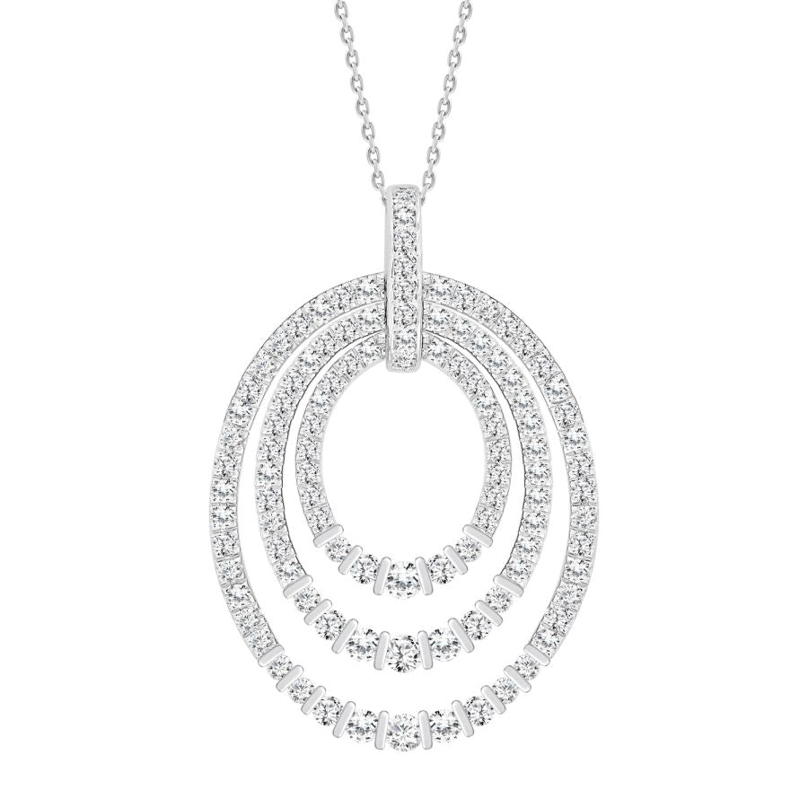 LADIES PENDANT 1.00CT ROUND DIAMOND 14K WHITE GOLD