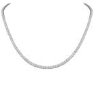 LADIES NECKLACE 8.00CT ROUND DIAMOND 10K WHITE GOLD