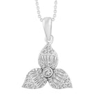 LADIES PENDANT WITH CHAIN 0.25CT ROUND/BAGUETTE DIAMOND 10K WHITE GOLD