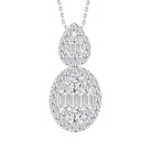 LADIES PENDANT 0.50CT ROUND/BAGUETTE DIAMOND 14K WHITE GOLD