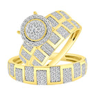 TRIOS SET 1.00CT ROUND DIAMOND 10K YELLOW GOLD