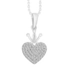 LADIES PENDANT 0.15CT ROUND DIAMOND 10K WHITE GOLD