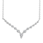 LADIES NECKLACE 0.25CT ROUND DIAMOND 14K WHITE GOLD