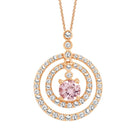 LADIES PENDANT 1.00CT ROUND DIAMOND 10K ROSE GOLD