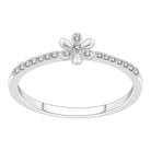 LADIES RING 0.10CT ROUND DIAMOND 10K WHITE GOLD